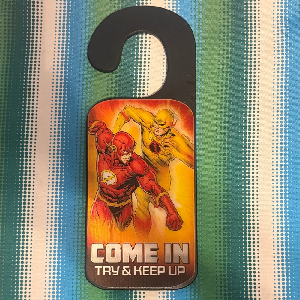 DC Comics Flash Wood Door Hanger - Red, Yellow, Black